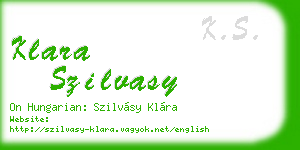klara szilvasy business card