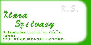 klara szilvasy business card